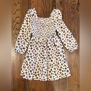 Girls winter dress size 7 soft corduroy cream black brown longsleeve fall